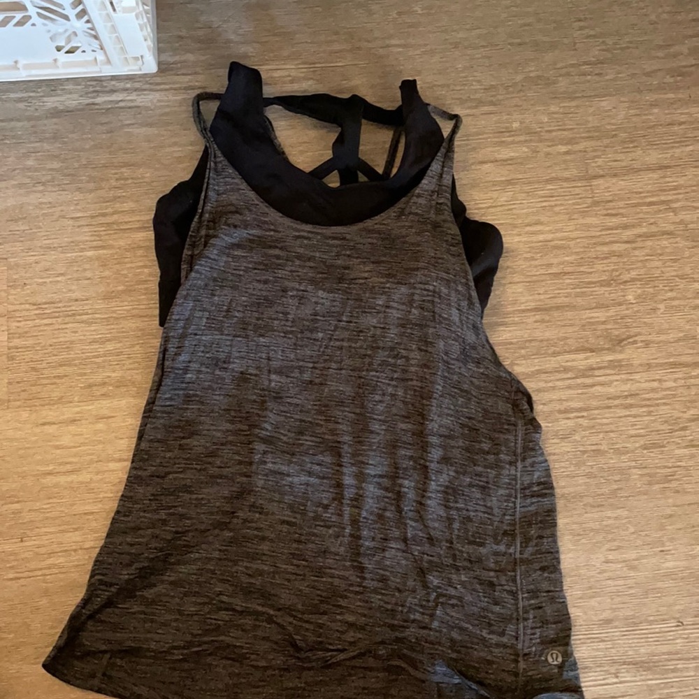 Grey Lululemon Tank with Built-In Bra